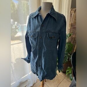 Vintage Lee USA Denim Chore Jacket Button Front Blue women’s Med Large